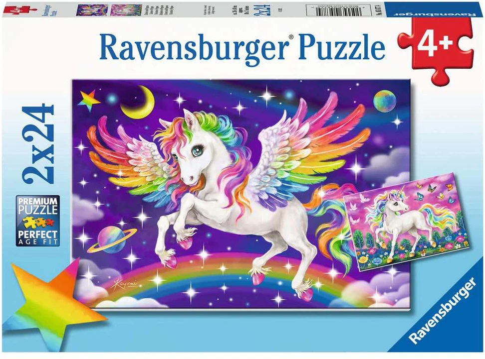 Ravensburger Dėlionė 2x24 vnt. - Vienaragis ir Pegasas