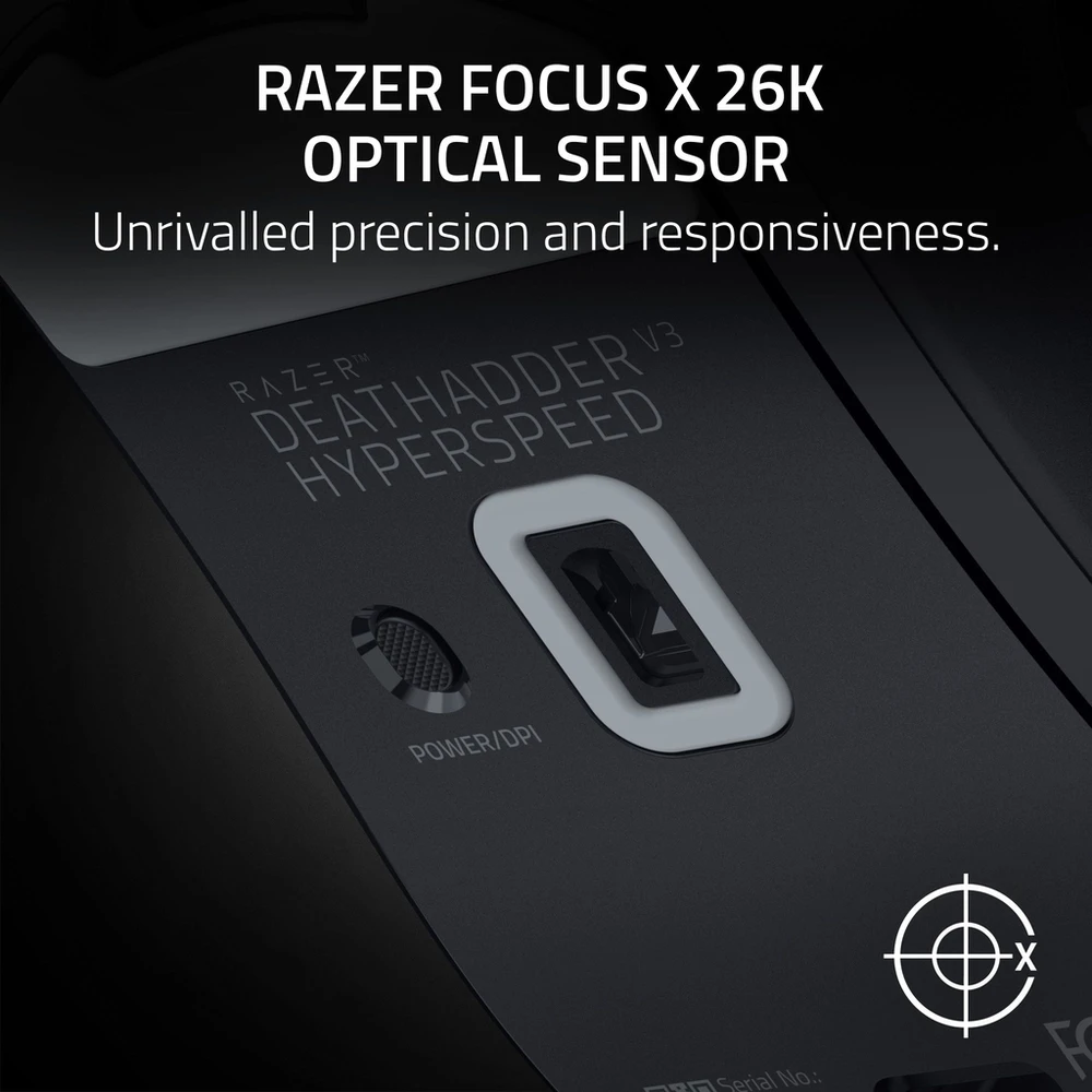 Razer DeathAdder V3 HyperSpeed | Pelė žaidimams | Wireless/su laidu | USB / 2.4 GHz | Juodas