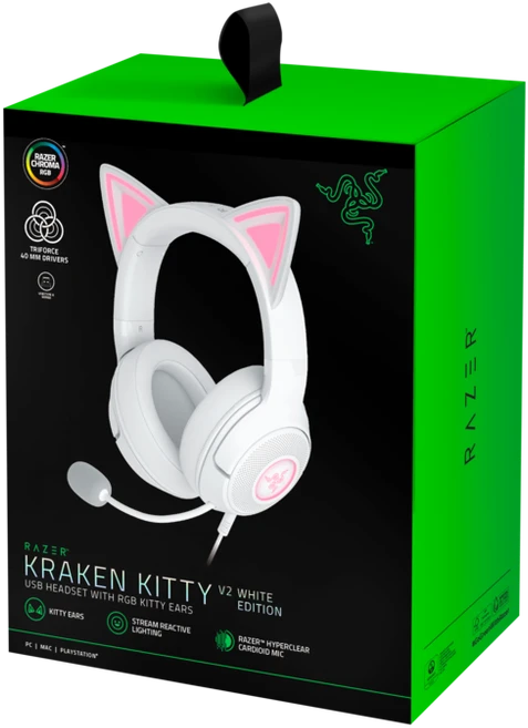 Razer | Ausinės | Kraken Kitty V2 | Yes | su laidu | Over-ear