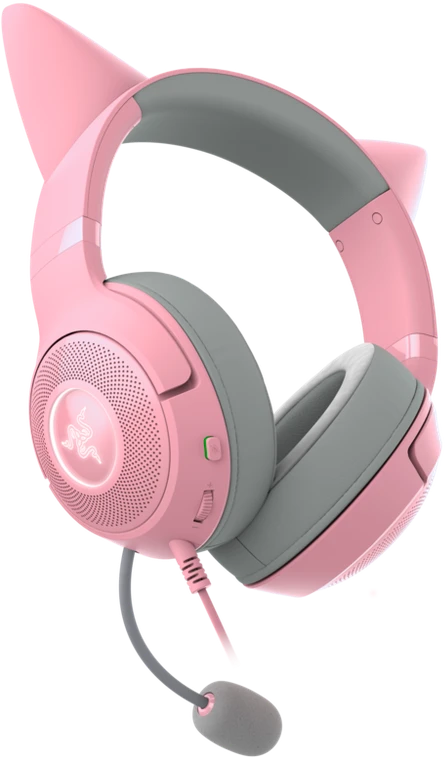 Razer Kraken Kitty V2 žaidimų ausinės, su laidu, mikrofonu, Rožinės spalvos