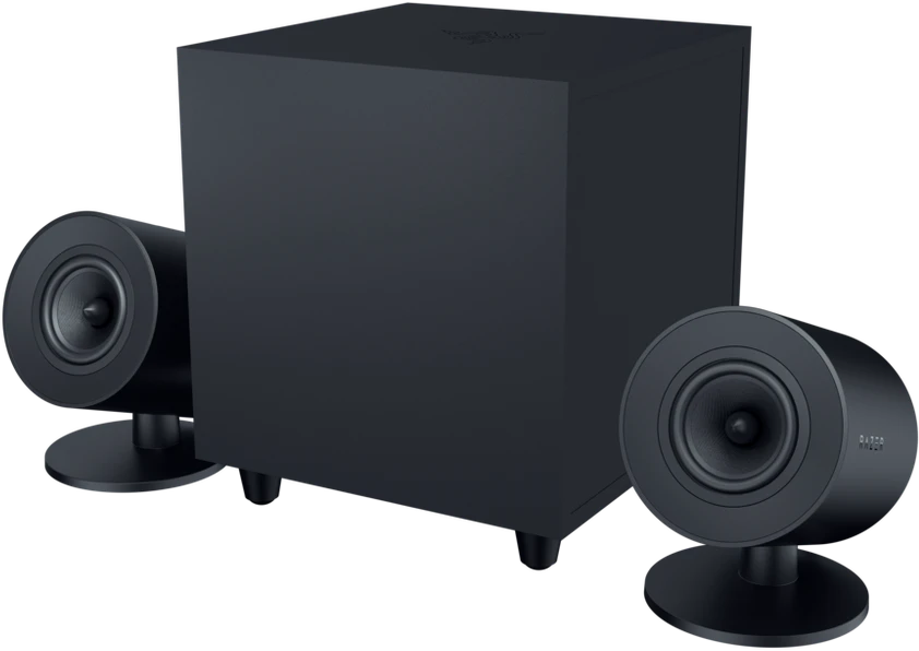 Kompiuterio kolonėlės Razer | Žaidimų garsiakalbiai su laidiniu žemųjų dažnių garsiakalbiu | Nommo V2 - 2.1 | Bluetooth | Juodas