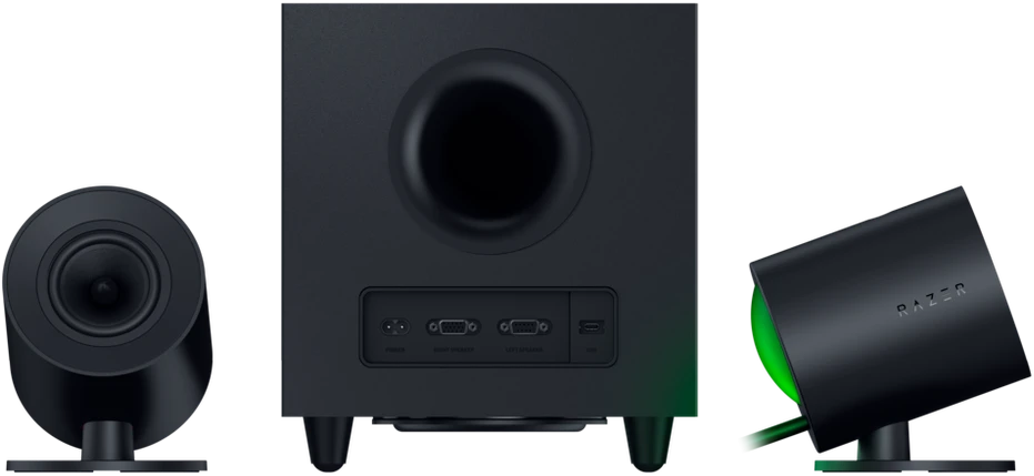 Kompiuterio kolonėlės Razer | Žaidimų garsiakalbiai su laidiniu žemųjų dažnių garsiakalbiu | Nommo V2 - 2.1 | Bluetooth | Juodas