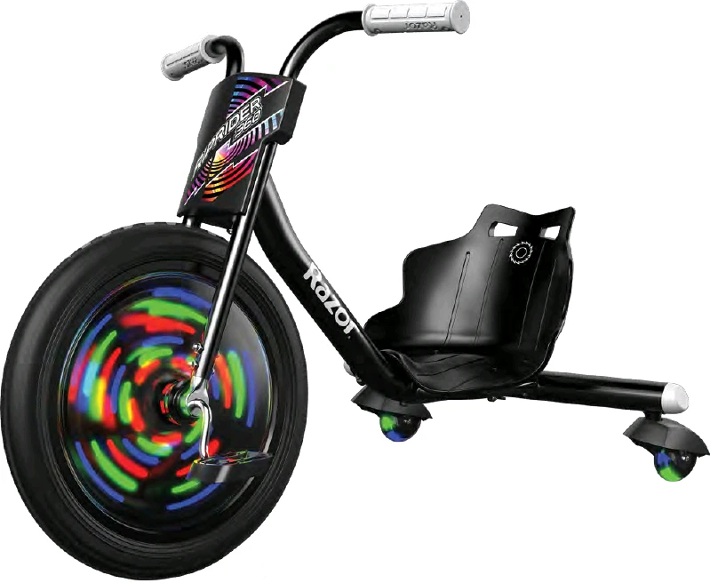 Triratis dviratis Razor RipRider 360 Lightshow, juodos spalvos