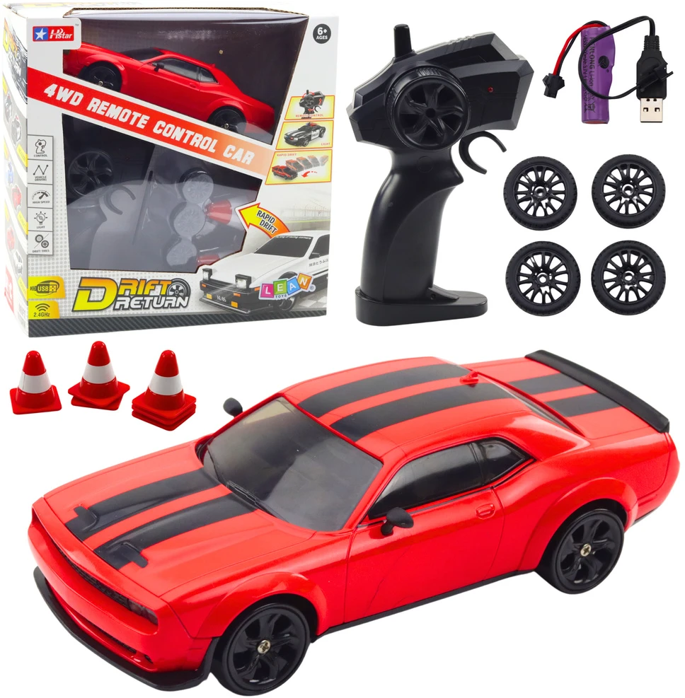 Lean Toys Nuotoliniu būdu valdomas 4WD driftinis automobilis RC 4WD