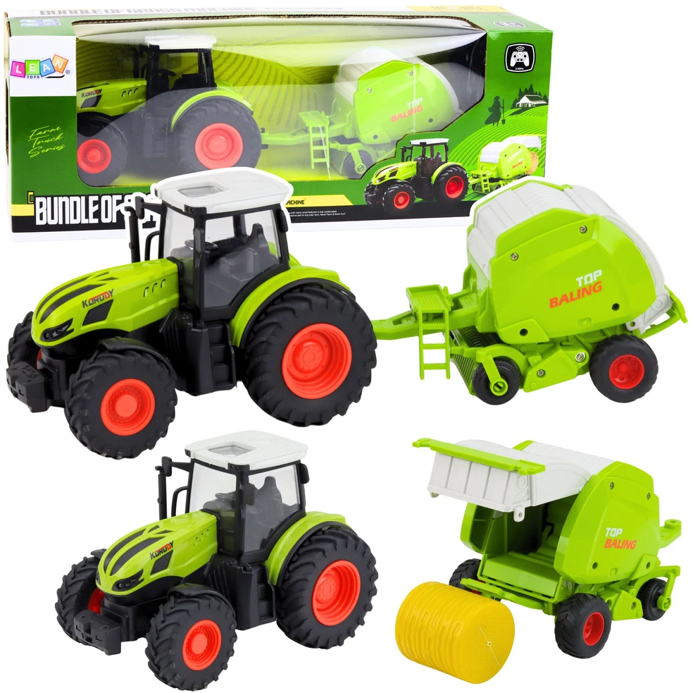 Lean Toys RC traktorius su presu 1:24