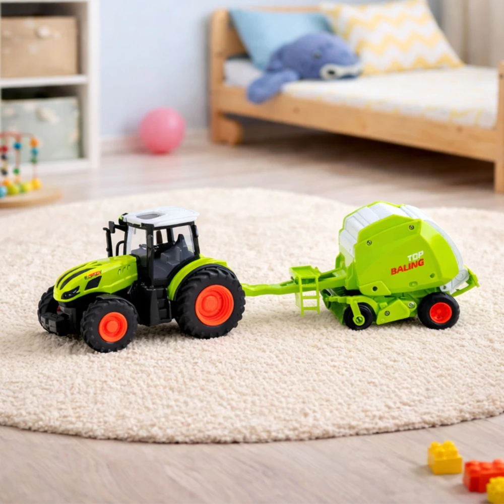 Lean Toys RC traktorius su presu 1:24