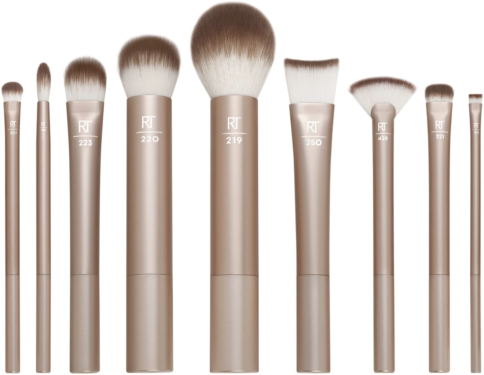 Real Techniques Au Naturale makiažo šepetėlių rinkinys, 9 vnt.