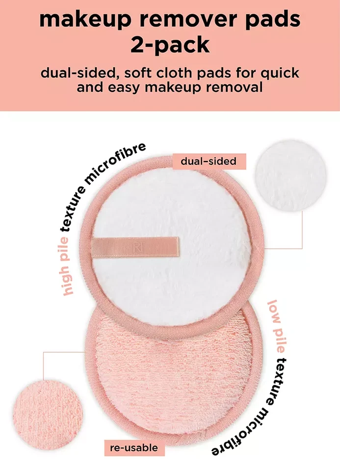 „Real Techniques Skin“ daugkartinio naudojimo makiažo valymo kempinėlės, moterims, 2 vnt.