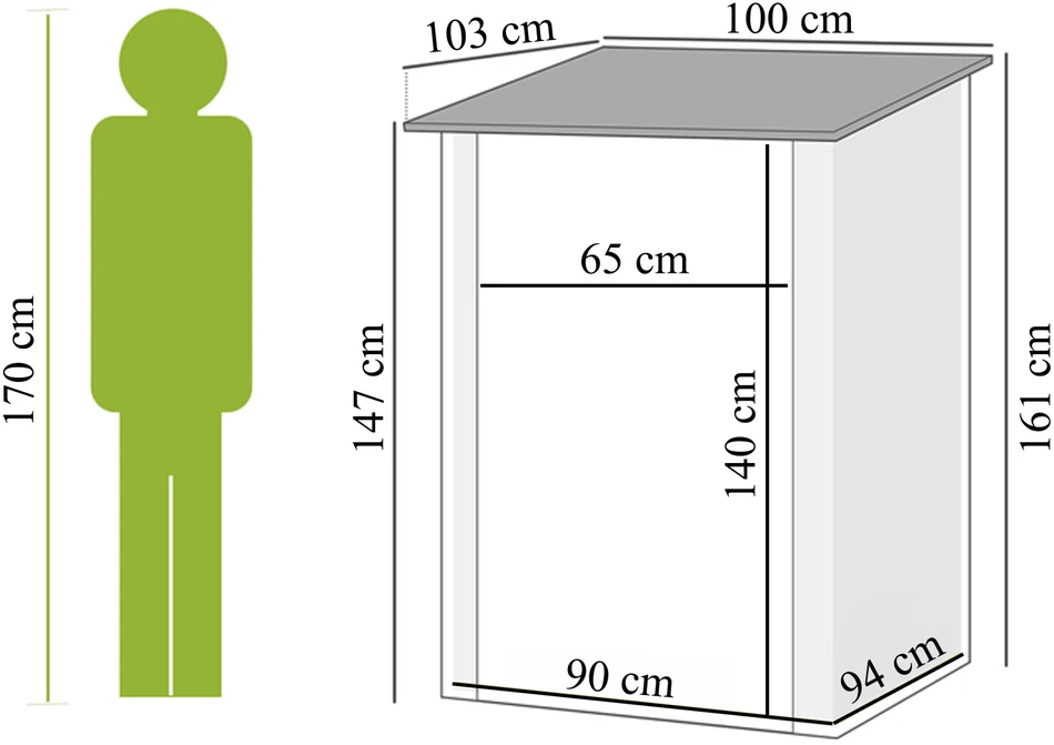 Realne Ceny Krzysztof Alchimionek 15x Domek Narzędziowy Metalowy Schowek na Narzędzia Ogrodowy Szopa 160x98x103cm