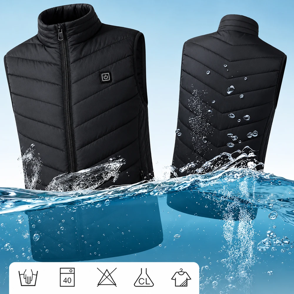 Realne Ceny Krzysztof Alchimionek 30x Šildoma liemenė Be rankovių Striukė Žieminė Unisex USB Powerbank r XL