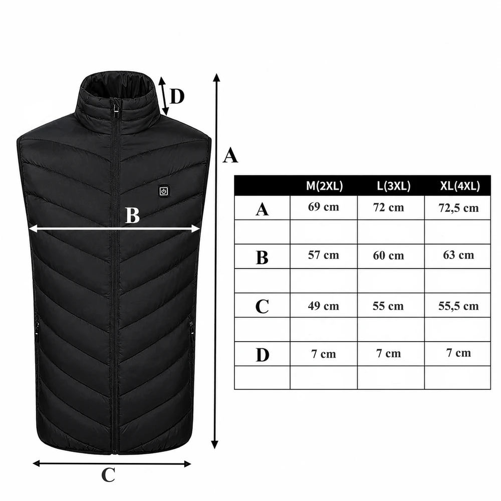 Realne Ceny Krzysztof Alchimionek 30x Šildoma liemenė Be rankovių Striukė Žieminė Unisex USB Powerbank r XL