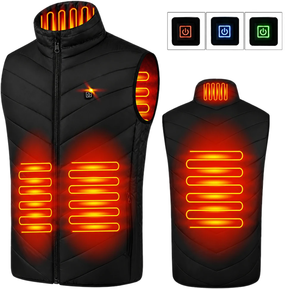 Realne Ceny Krzysztof Alchimionek 30x Šildoma liemenė Be rankovių Striukė Žieminė Unisex USB Powerbank r XL