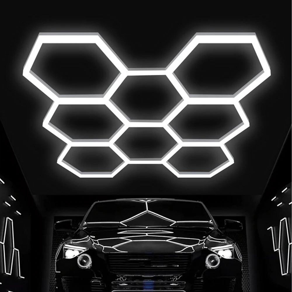 Realne Ceny Krzysztof Alchimionek 60 vnt. LED šešiakampės plokštės lempa Apšvietimas Dirbtuvėms Garažui Namams 257x244 cm 280 W 6500 K
