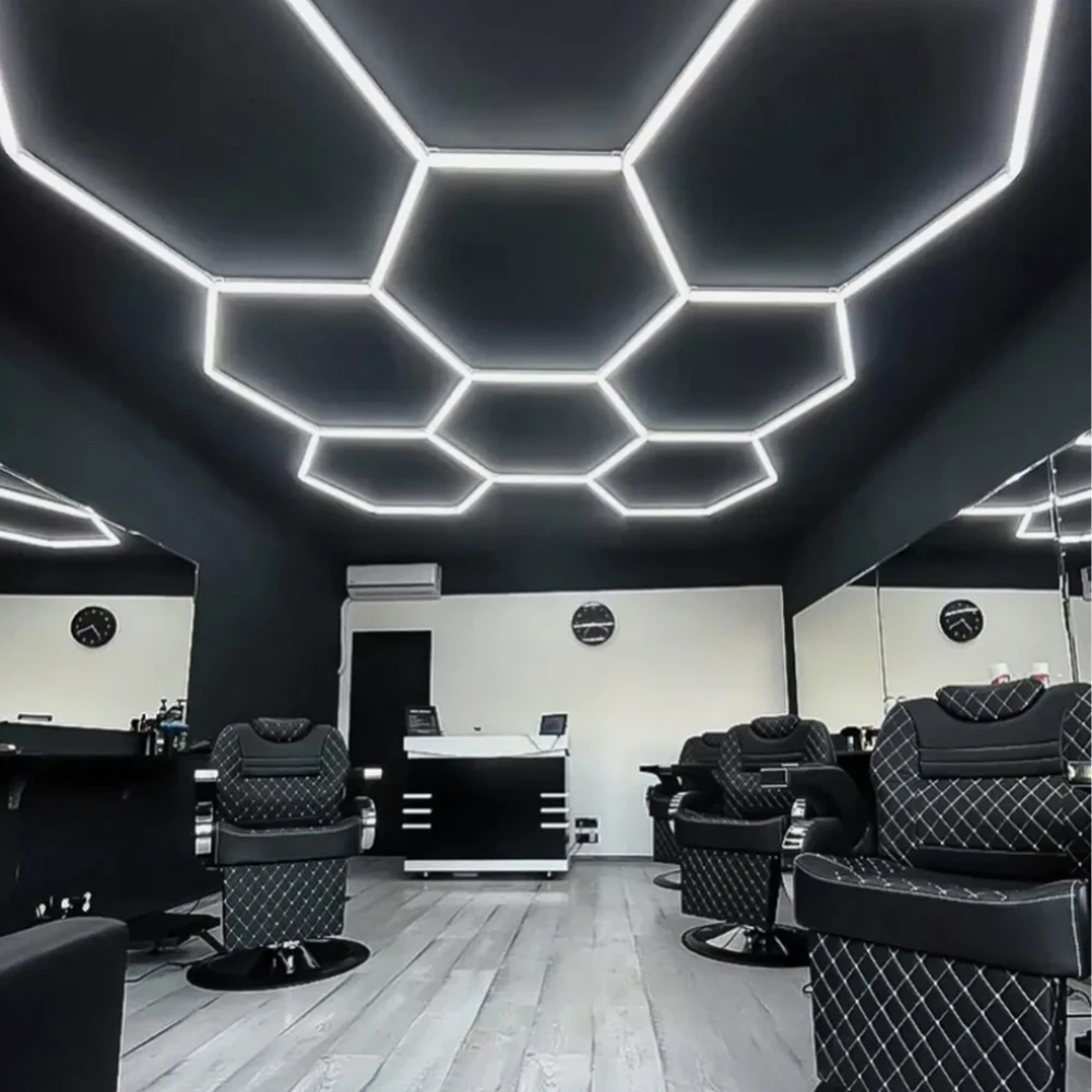 Realne Ceny Krzysztof Alchimionek 60 vnt. LED šešiakampės plokštės lempa Apšvietimas Dirbtuvėms Garažui Namams 257x244 cm 280 W 6500 K