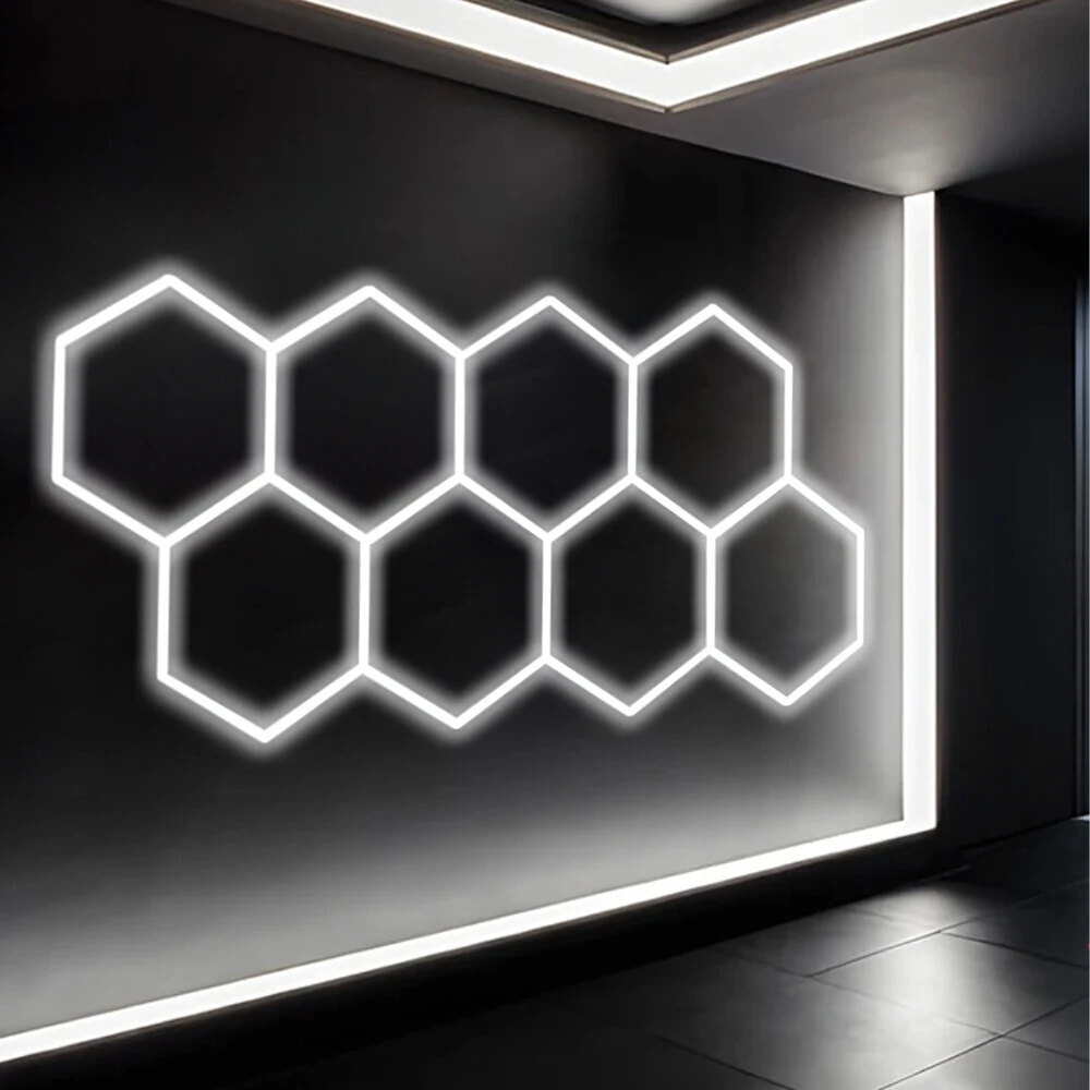 Realne Ceny Krzysztof Alchimionek 60 vnt. LED šešiakampės plokštės lempa Apšvietimas Dirbtuvėms Garažui Namams 257x244 cm 280 W 6500 K