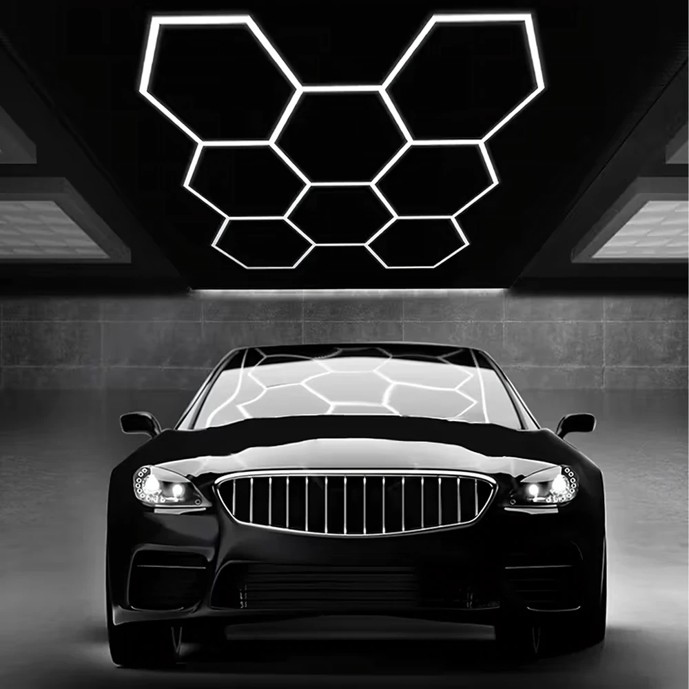 Realne Ceny Krzysztof Alchimionek 60 vnt. LED šešiakampės plokštės lempa Apšvietimas Dirbtuvėms Garažui Namams 257x244 cm 280 W 6500 K