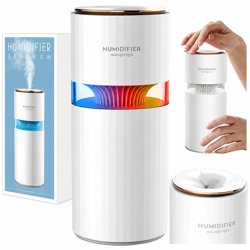 Realne Ceny Krzysztof Alchimionek Drėkintuvas Powietrza Dyfuzor do Samochodu su Lampką Podświetleniem Led 400ml
