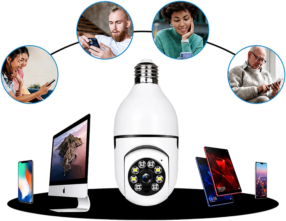 Realne Ceny Krzysztof Alchimionek Kamera IP Bezprzewodowa WiFi Żarówka E27 30W do Monitoringu Domu Niania