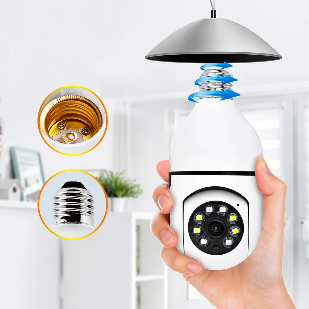 Realne Ceny Krzysztof Alchimionek Kamera IP Bezprzewodowa WiFi Żarówka E27 30W do Monitoringu Domu Niania