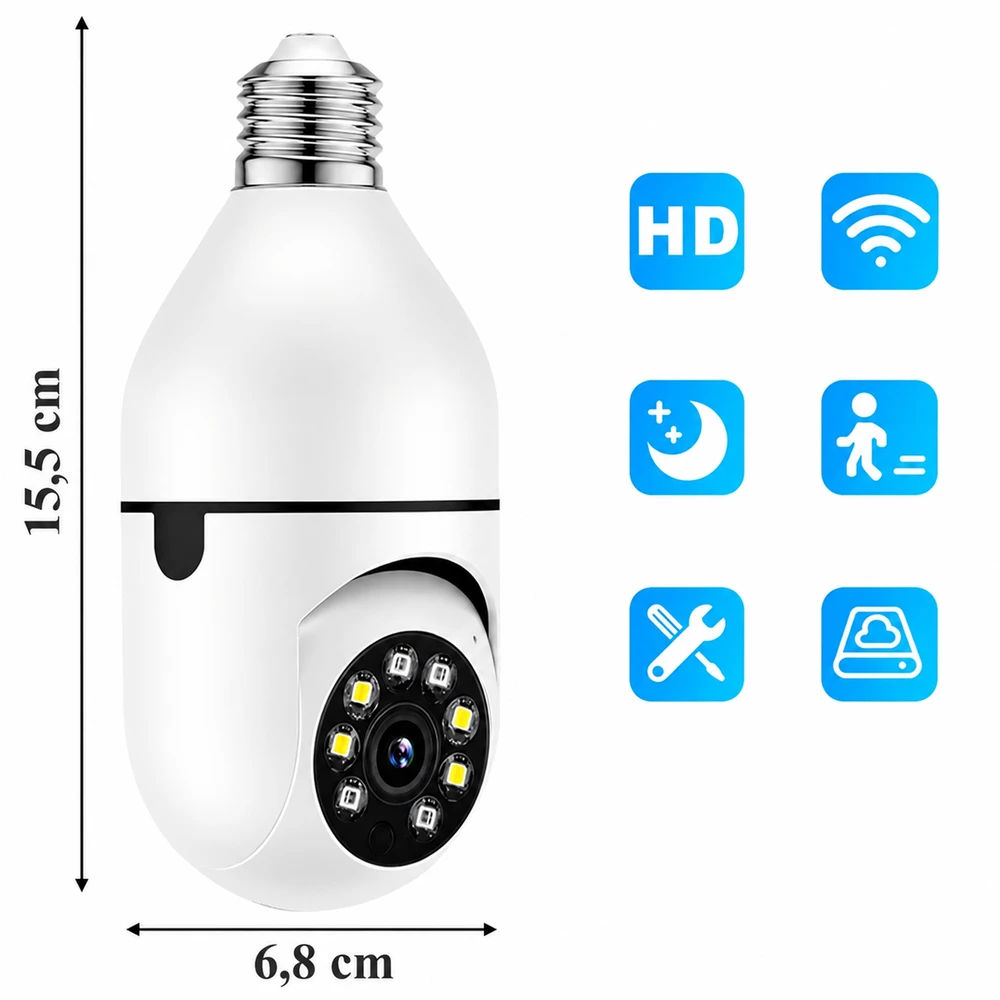 Realne Ceny Krzysztof Alchimionek Kamera IP Bezprzewodowa WiFi Żarówka E27 30W do Monitoringu Domu Niania