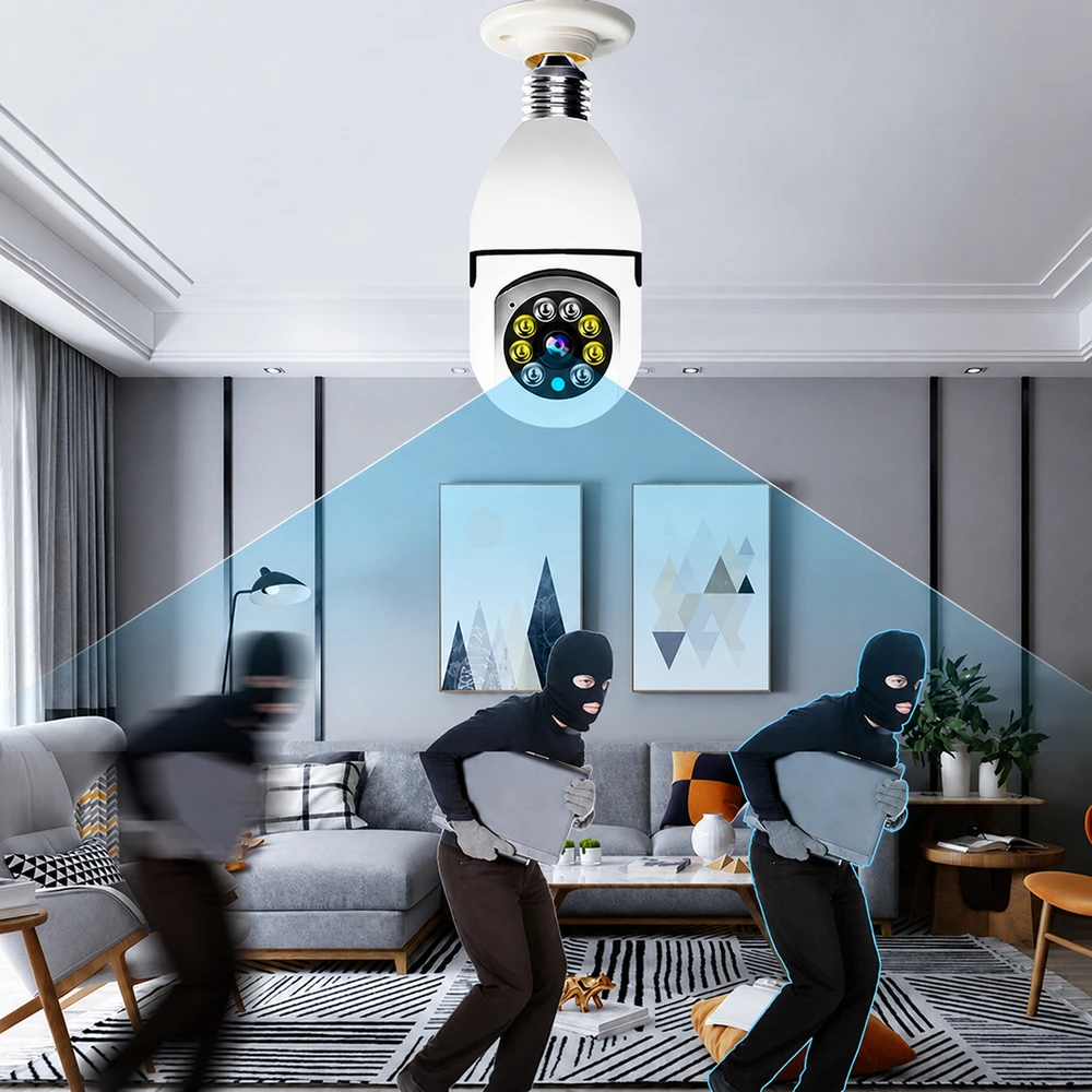 Realne Ceny Krzysztof Alchimionek Kamera IP Bezprzewodowa WiFi Żarówka E27 30W do Monitoringu Domu Niania