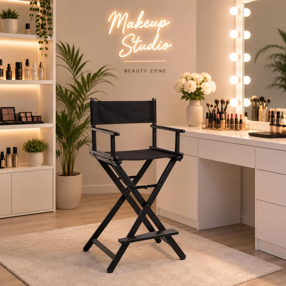Realne Ceny Krzysztof Alchimionek Krzesło do Makijażu Aluminiowe Kosmetyczne Reżyserskie Make-Up Składane