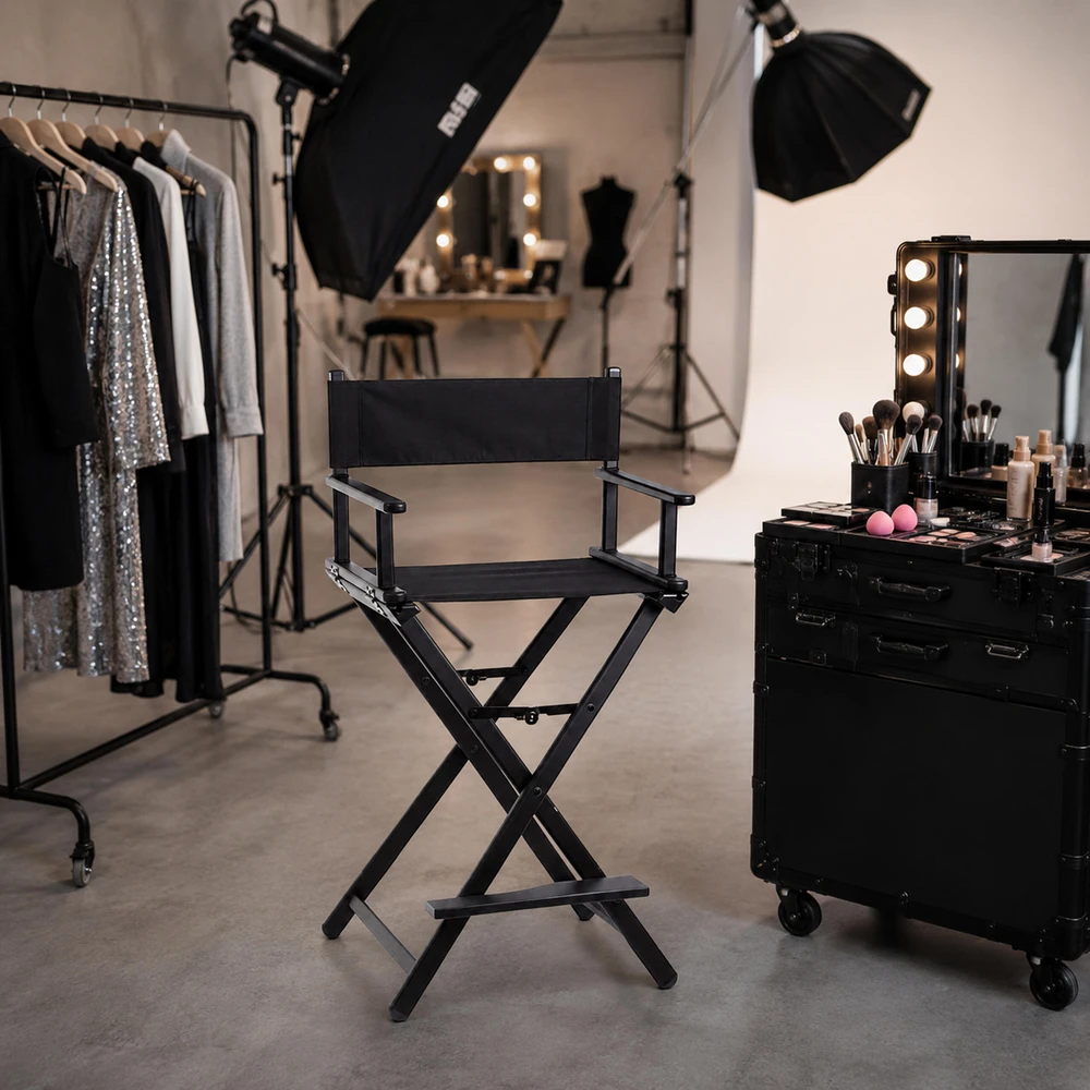 Realne Ceny Krzysztof Alchimionek Krzesło do Makijażu Aluminiowe Kosmetyczne Reżyserskie Make-Up Składane