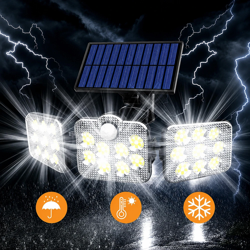 Realne Ceny Krzysztof Alchimionek Lampa Solarna Ogrodowa 138 Led Zewnętrzna su Czujnikiem Ruchu Zmierzchu Pilot