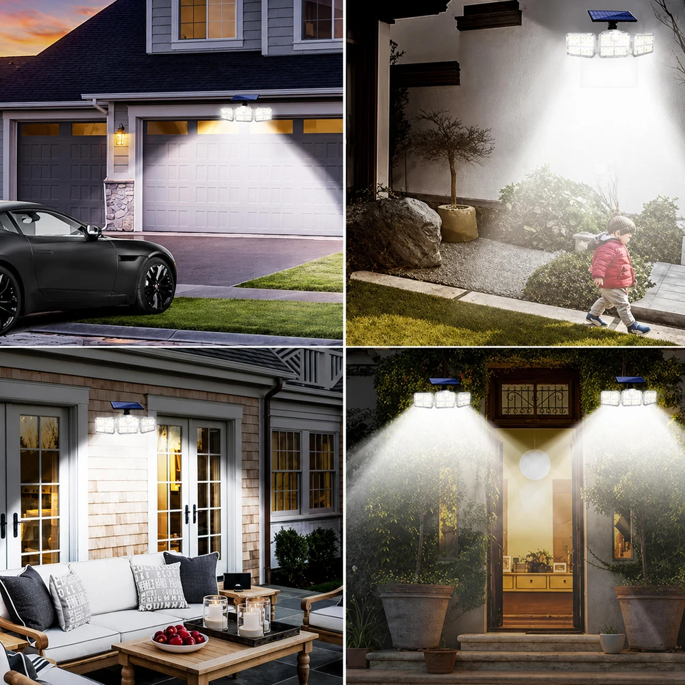 Realne Ceny Krzysztof Alchimionek Lampa Solarna Ogrodowa 138 Led Zewnętrzna su Czujnikiem Ruchu Zmierzchu Pilot