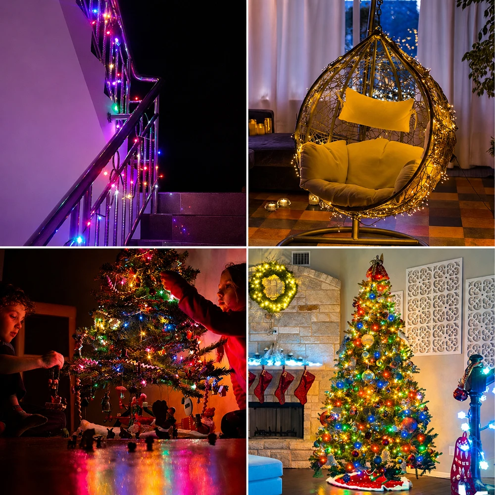 Realne Ceny Krzysztof Alchimionek Lampki Świąteczne 200 Led Choinkowe Dekoracyjne Sznur 20m Wielokolorowe RGB