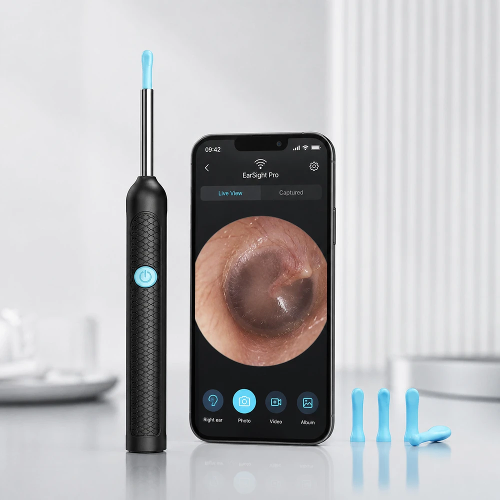Realne Ceny Krzysztof Alchimionek Otoskop Kamera do Czyszczenia Uszu Usuwania Woskowiny Smart HD Endoskop