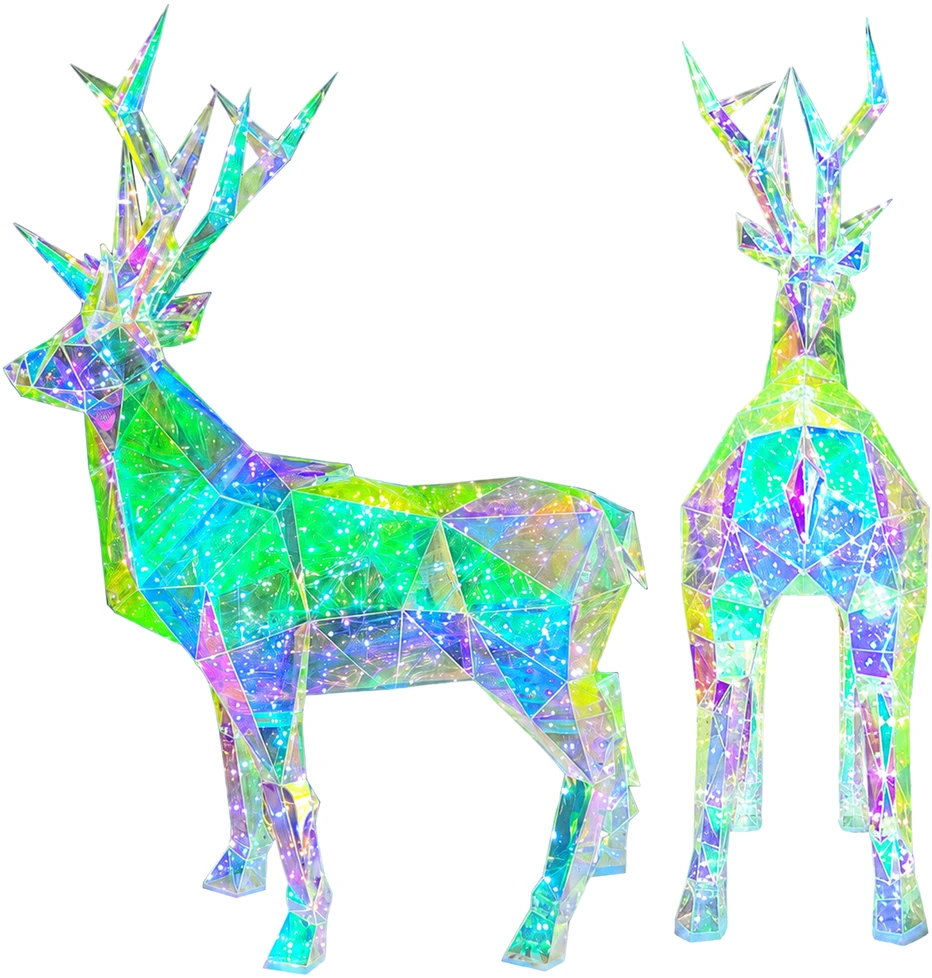 Realne Ceny Krzysztof Alchimionek Renifer LED holograficzny 3d świąteczny geometryczny sodo ozdoba 90cm