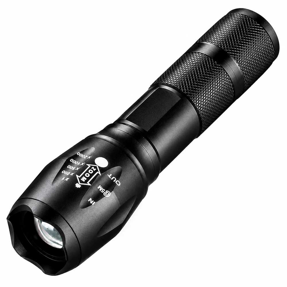 Realne Ceny Krzysztof Alchimionek Žibintuvėlis Taktyczna Led T6 Wodoodporna Wojskowa 10W 200Lm Mocna Zoom 300m