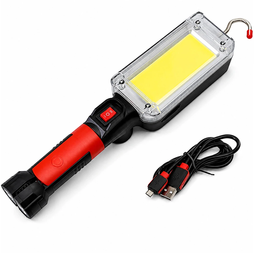 Realne Ceny Krzysztof Alchimionek Žibintuvėlis Lampa Warsztatowa Kanałowa Led su Hakiem Magnesem 700 Lm 20 W Mocna