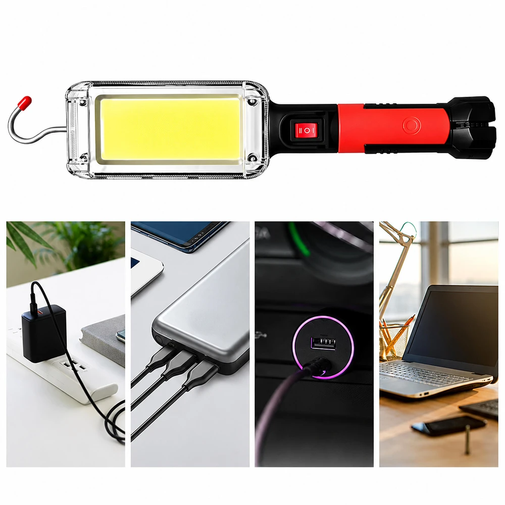 Realne Ceny Krzysztof Alchimionek Žibintuvėlis Lampa Warsztatowa Kanałowa Led su Hakiem Magnesem 700 Lm 20 W Mocna