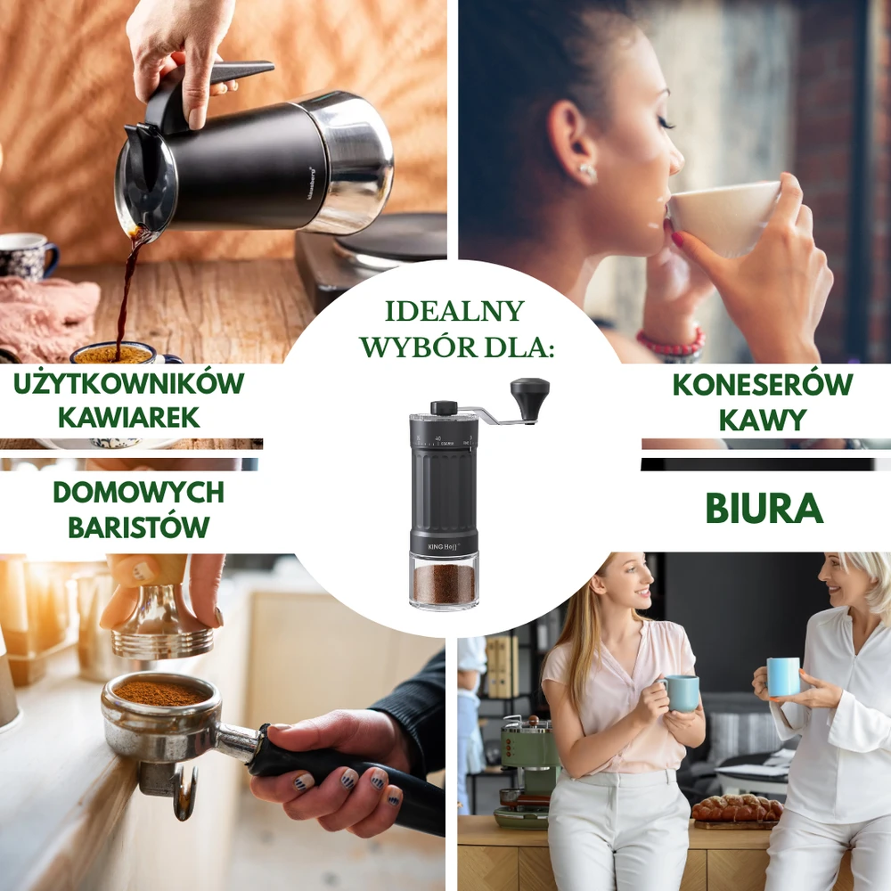 Ręczny Rankinis kavamalė, reguliuojamo dydžio, su šepetėliu, Kinghoff