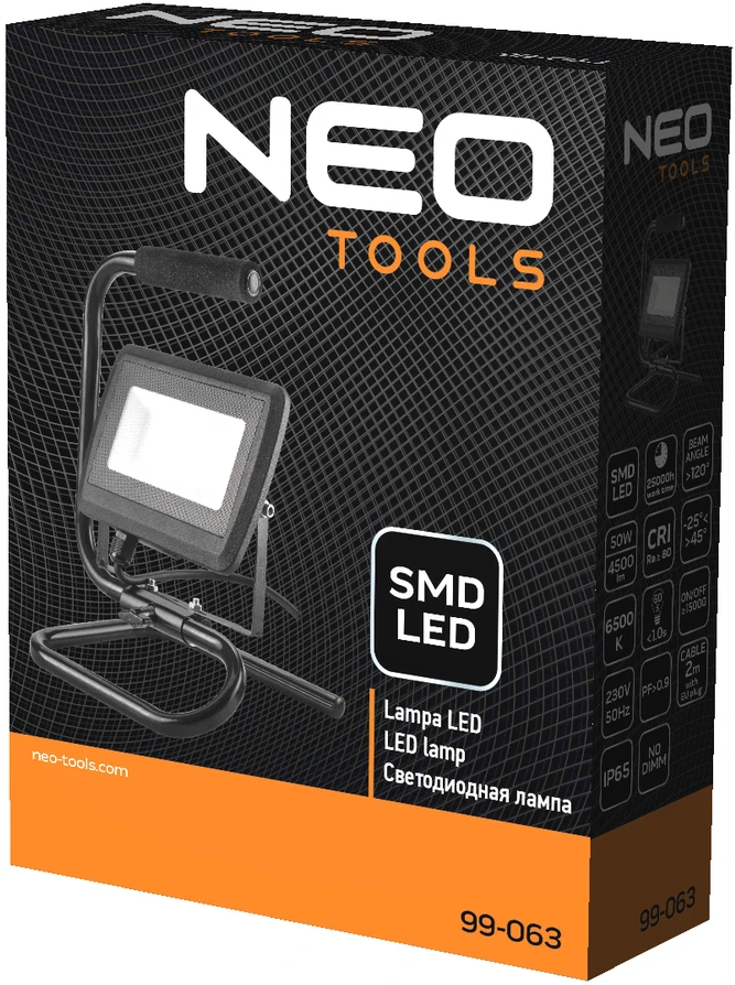 Neo Reflektor 50 W SMD LED prožektorius, 4250 lm, 230 V, nešiojamas