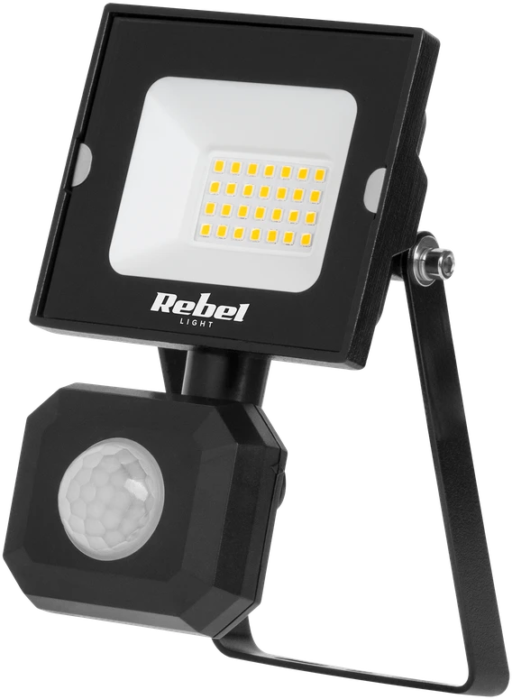 Rebel 20W LED prožektorius su judesio ir prieblandos jutikliu, 4000K, 230V