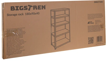 Iso Trade sandėliavimo lentyna - juodas 180x90x40 Bigstreen