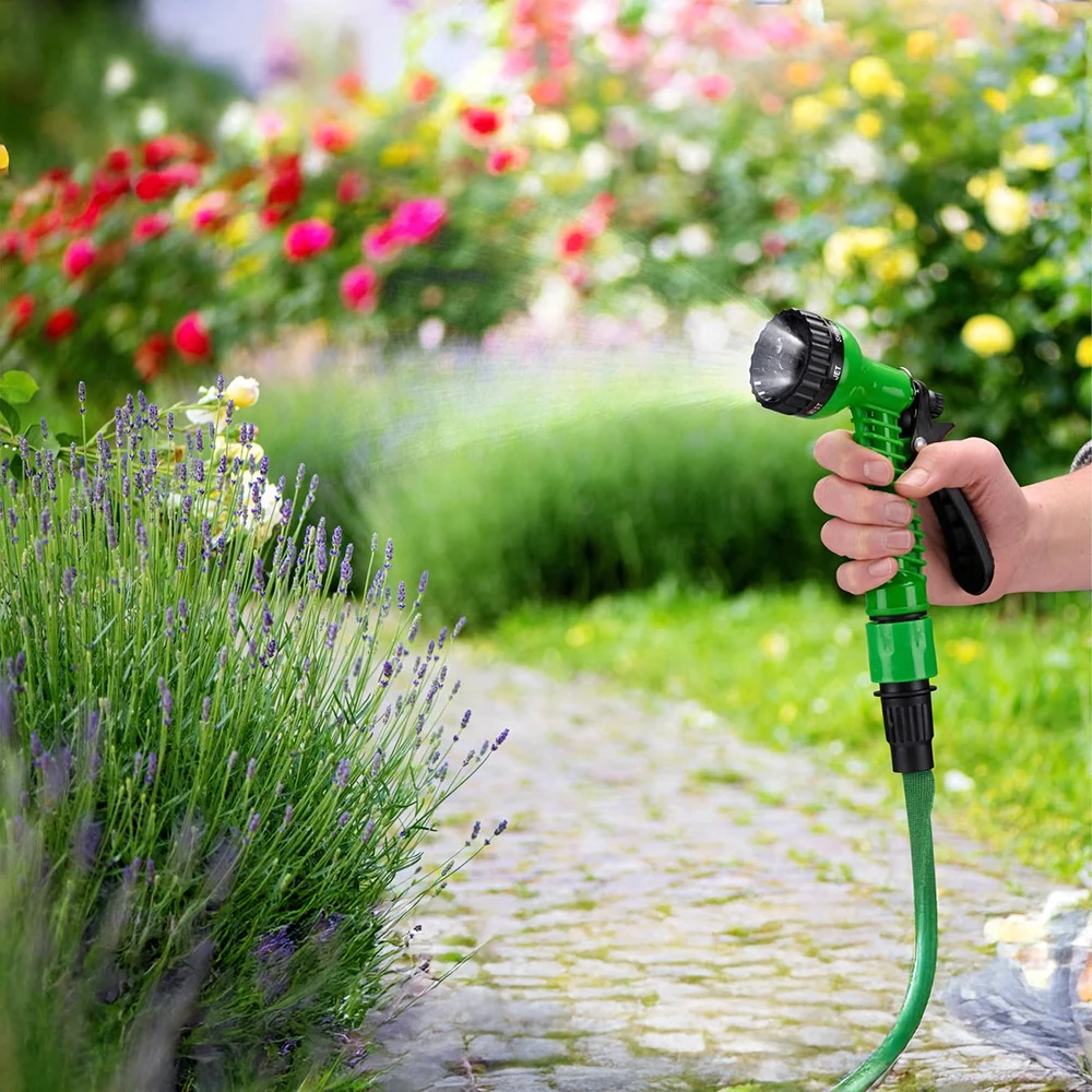 Reguliuojamas laistymo pistoletas sodo žarnai, 7 režimai, 3 jungtys