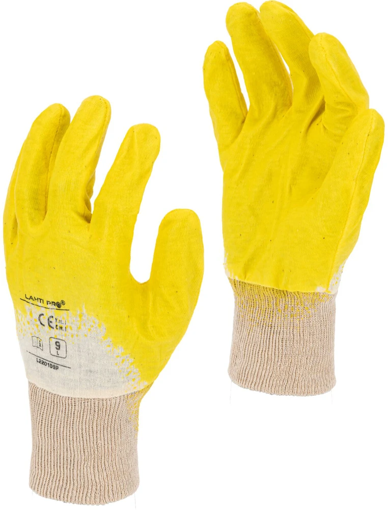 Lahti Pro Rękawice Nitrilo pirštinės geltonos ir baltos l220110p, 12 porų, "10", ce, Lahti