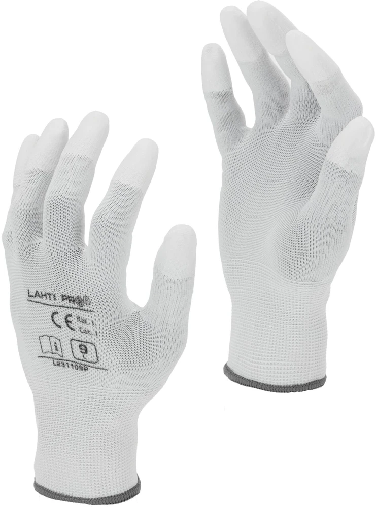 Lahti Pro Rękawice PU pirštinės, be pirštų, baltos l231109p, kartonas, "9", ce, Lahti