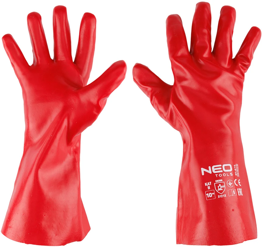 Rękawice PVC dengtos ilgos apsauginės pirštinės, 3121X, 10 dydis