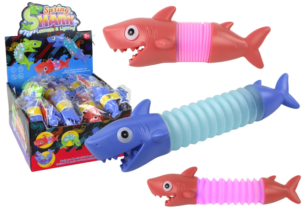 Lean Toys Švieičantis antistresinis žaislas Ryklys