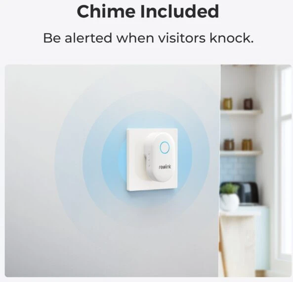 „Reolink“ – vaizdo durų skambutis su „Wi-Fi Smart 2K+“ (D340W) – juodas