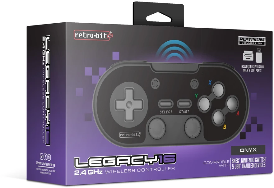 Retro-Bit „Legacy 16“ belaidės, juodos