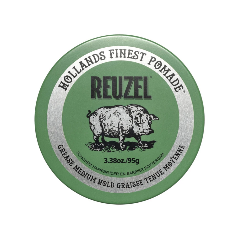 REUZEL - Žalias Grease vidutinio stiprumo fiksacijos pomada 95 g