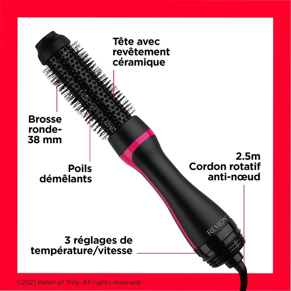 Plaukų Džiovintuvas ir Garbanojimo Prietaisas Revlon - 3 Temperatūros Lygiai, Juodas/Rožinis