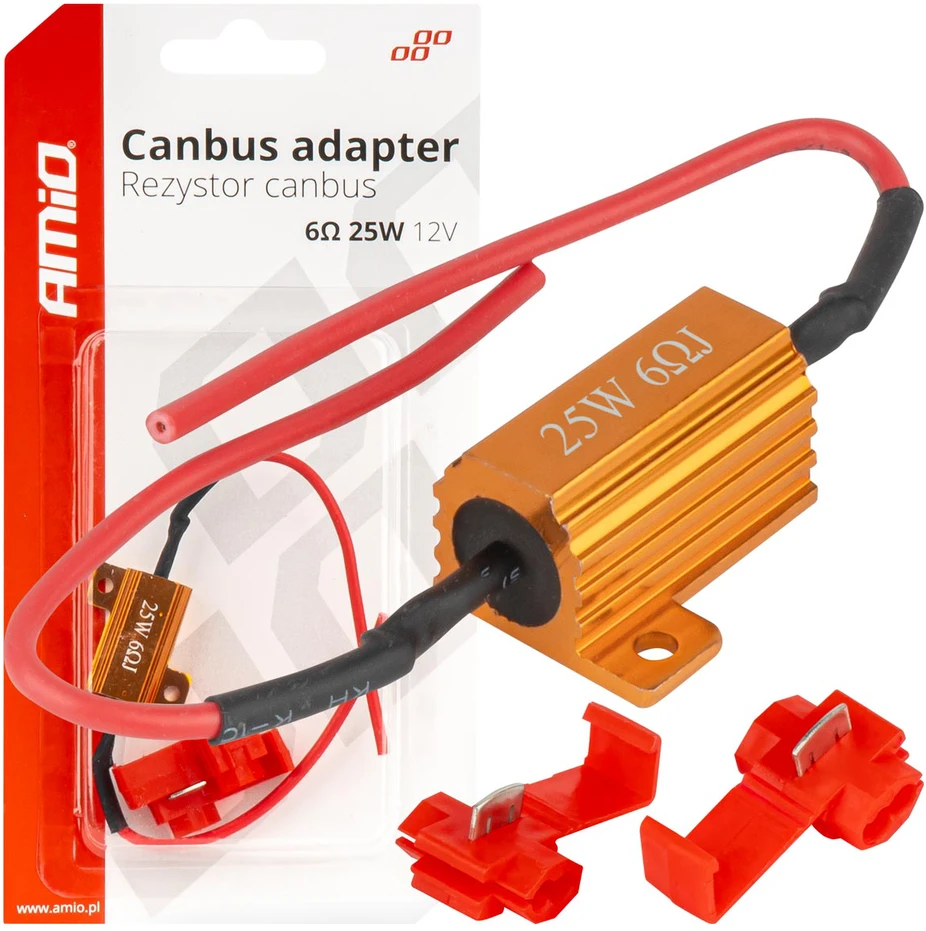 Canbus rezistorius LED lemputėms 6ohm 25w amio-04092