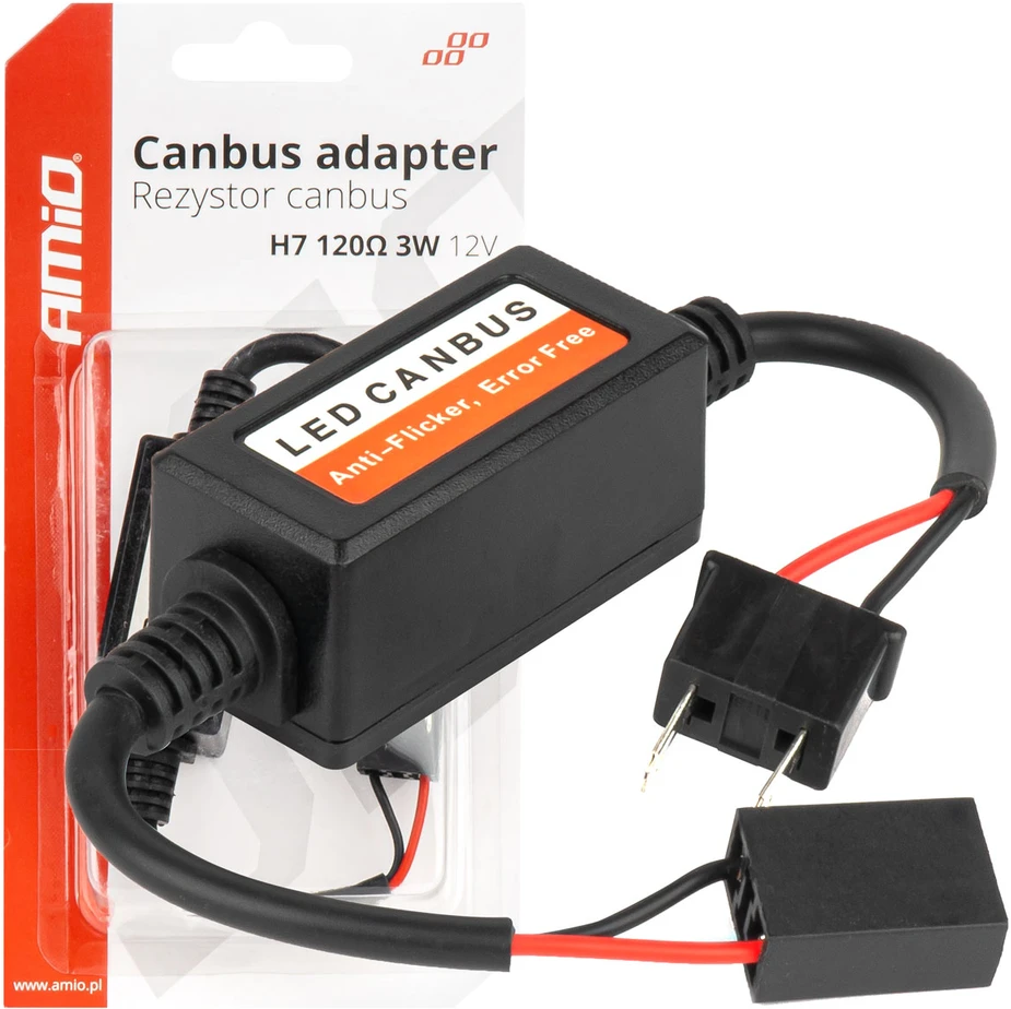 „Canbus“ rezistorius LED lemputėms 3 W 120 omų H7 amio-04088